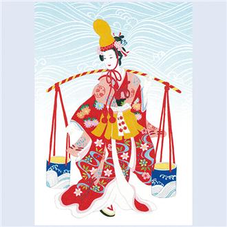 和風クリスマスカード　Ｆ２０－６５４