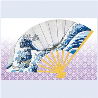 和風クリスマスカード　Ｆ２８－１２　扇子二題