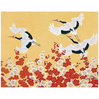 和風クリスマスカード　Ｆ２５－９２５　鶴二題