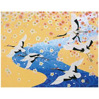 和風クリスマスカード　Ｆ２５－９２６　鶴二題