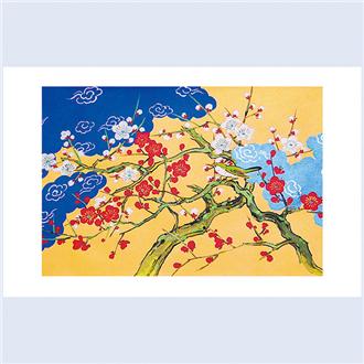 和風クリスマスカード　Ｆ２５－９３０　日本名画選