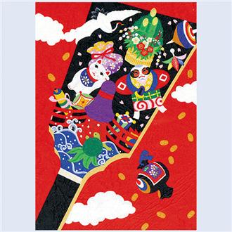 和風クリスマスカード　Ｆ２０－６７０　羽子板