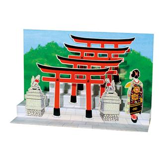 和風クリスマスカード　立体カード　ミヤビ－４５