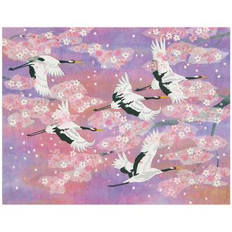 和風クリスマスカード　鶴　Ｆ２５－９３２