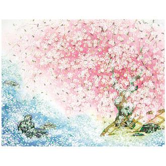 和風クリスマスカード　桜　Ｆ２５－９３６