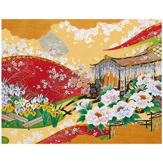 和風クリスマスカード　御所車　Ｆ２５－９３８