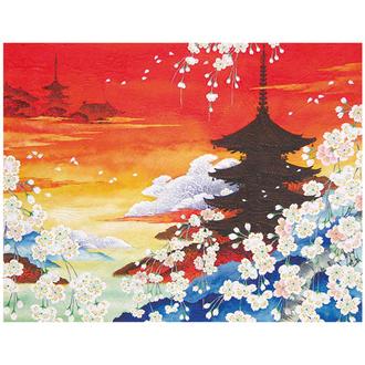 和風クリスマスカード　桜　Ｆ２５－９４３