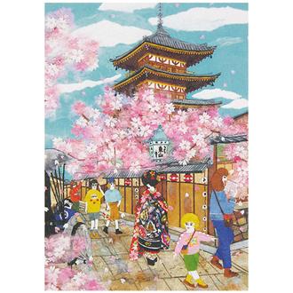 和風クリスマスカード　貼り絵　Ｆ２０－６７８