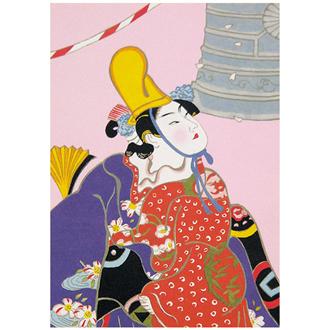 和風クリスマスカード　歌舞伎　Ｆ２０－６８２