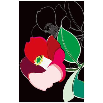 和風クリスマスカード　花　Ｆ２０－６８５