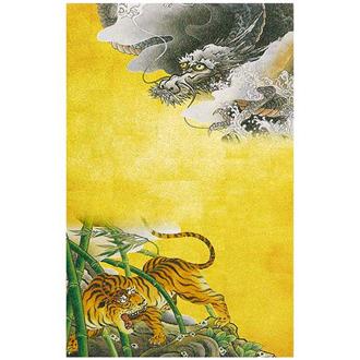 和風クリスマスカード　銀地着色名画　Ｆ２５－９５５