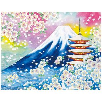 和風クリスマスカード　桜　Ｆ２５－９６１