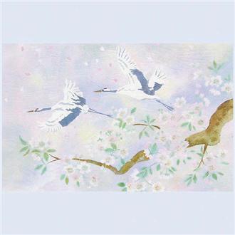 和風クリスマスカード　鶴二題　Ｆ２０－６８９