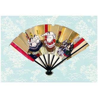 和風クリスマスカード　扇子　Ｆ１００２