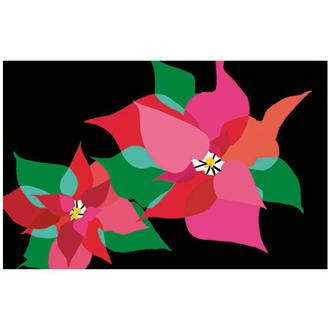 和風クリスマスカード　花　Ｆ２５－９８６