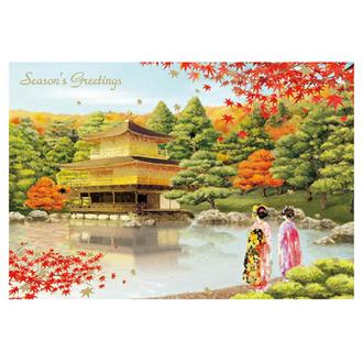 和風フォーマルカード　金閣寺と舞妓
