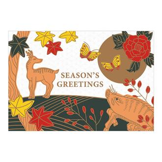 和風フォーマルカード　猪鹿蝶