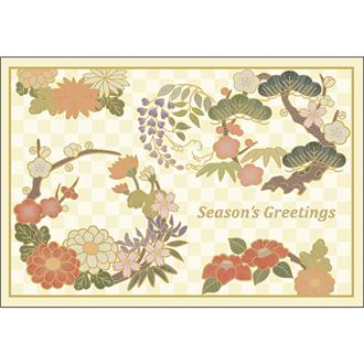 和風フォーマルカード　刺しゅう　花輪