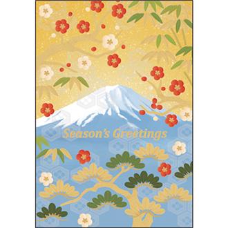 和風フォーマルカード　刺しゅう　松竹梅と富士