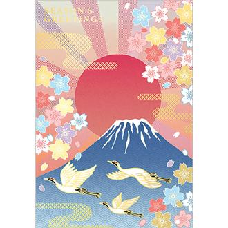 和風フォーマルカード　曙富士山