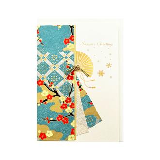和風クリスマスカード　風花　ＸＪ－６７９　シロ