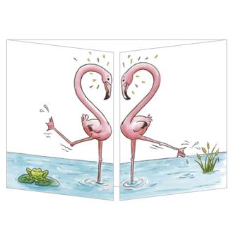 ウェディングカード　ＣＴ３３７　ピンクフラミンゴ愛のダンス