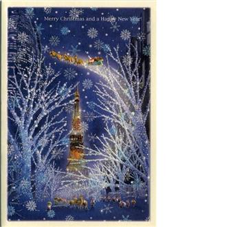 和風ミニサンタセピアカード東京タワー・六本木