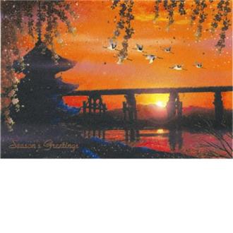 和風フォーマルカード　夕日橋