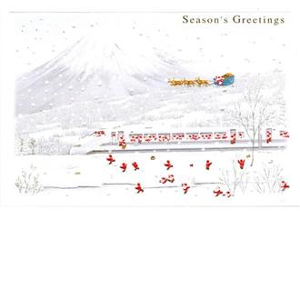 和風ミニサンタカード　新幹線