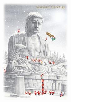 和風ミニサンタカード　鎌倉大仏