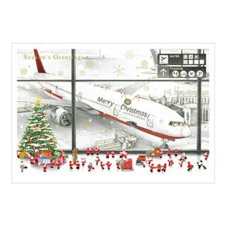 ミニサンタセピアカード　空港