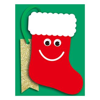 クリスマスキョロキョロミニカード　ソックス