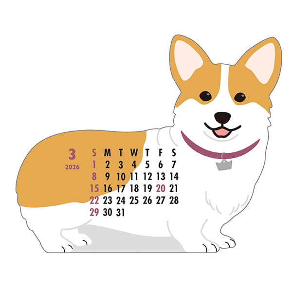 2026 アニマルダイカットカレンダー コーギー | 伊東屋オンライン