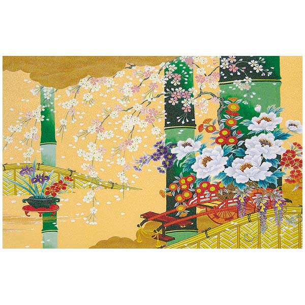 和風クリスマスカード 銀地着色名画 F25－952 | 伊東屋