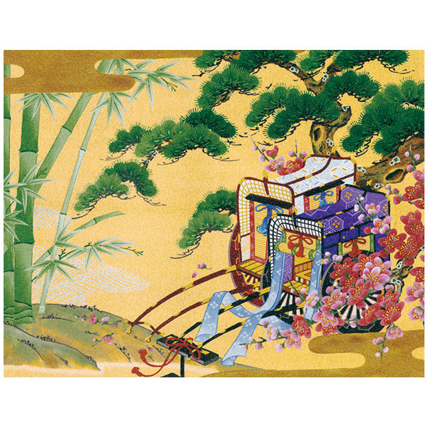 和風クリスマスカード 銀地着色名画 F25－976 | 伊東屋