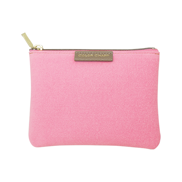 定規なフラットポーチ LEMON×PINK        