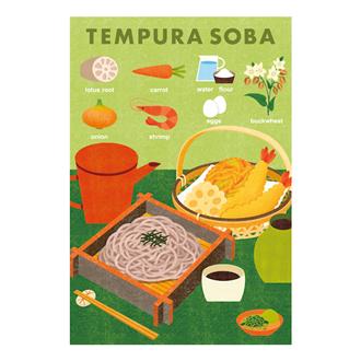 トラベルポストカード　天ぷら蕎麦