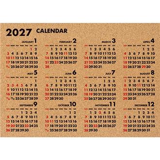 ２０２７　コルク年間カレンダー　フーツラ