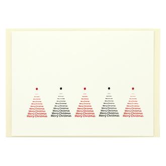クリスマスカード　００６９‐Ｄ　ホワイト　クリスマスツリー