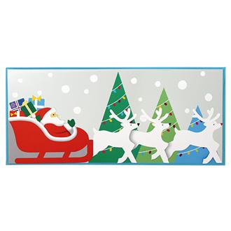 クリスマスカード　１０９１６１　サンタ、トナカイ＆ソリ