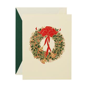 クリスマスカード　ＫＮ９０６０８　リースにベル３つ