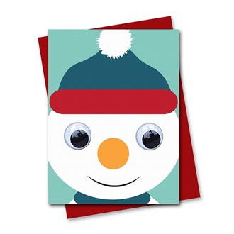 ミニクリスマスカード　５０８　顔（雪だるま）