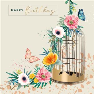 バースデイカード　ＩＪ０１３３　カクテルアワー（鳥籠）