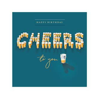 バースデイカードカード　ＪＪ０８０８　ビールで乾杯