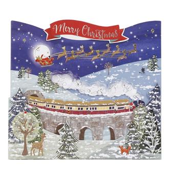 クリスマスカード　ＷＷＸＲ００４４　ダイカット（鉄道）