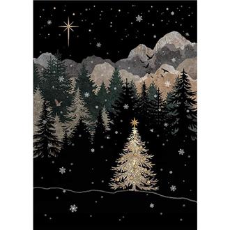 クリスマスカード　ＭＣ０５７　山のツリー