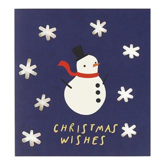 クリスマスカード　ＣＵＸ００４　カットアウト（雪だるま）