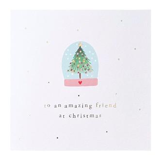 クリスマスカード　ＭＬＣ１６　友人へ（ツリースノードーム）