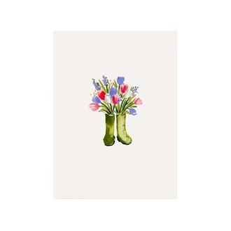 ミニブランクカード　ＢＩＪ６７　長靴に花