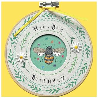 バースデイカード　Ｈ１８　刺繍枠（はち）